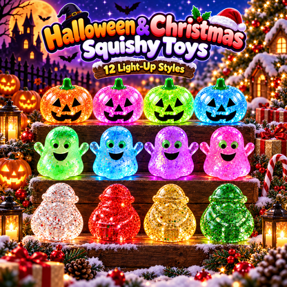 🎃👻🎅 Holiday Character Squishy Toys – Pumpkin, Ghost & Santa ✨