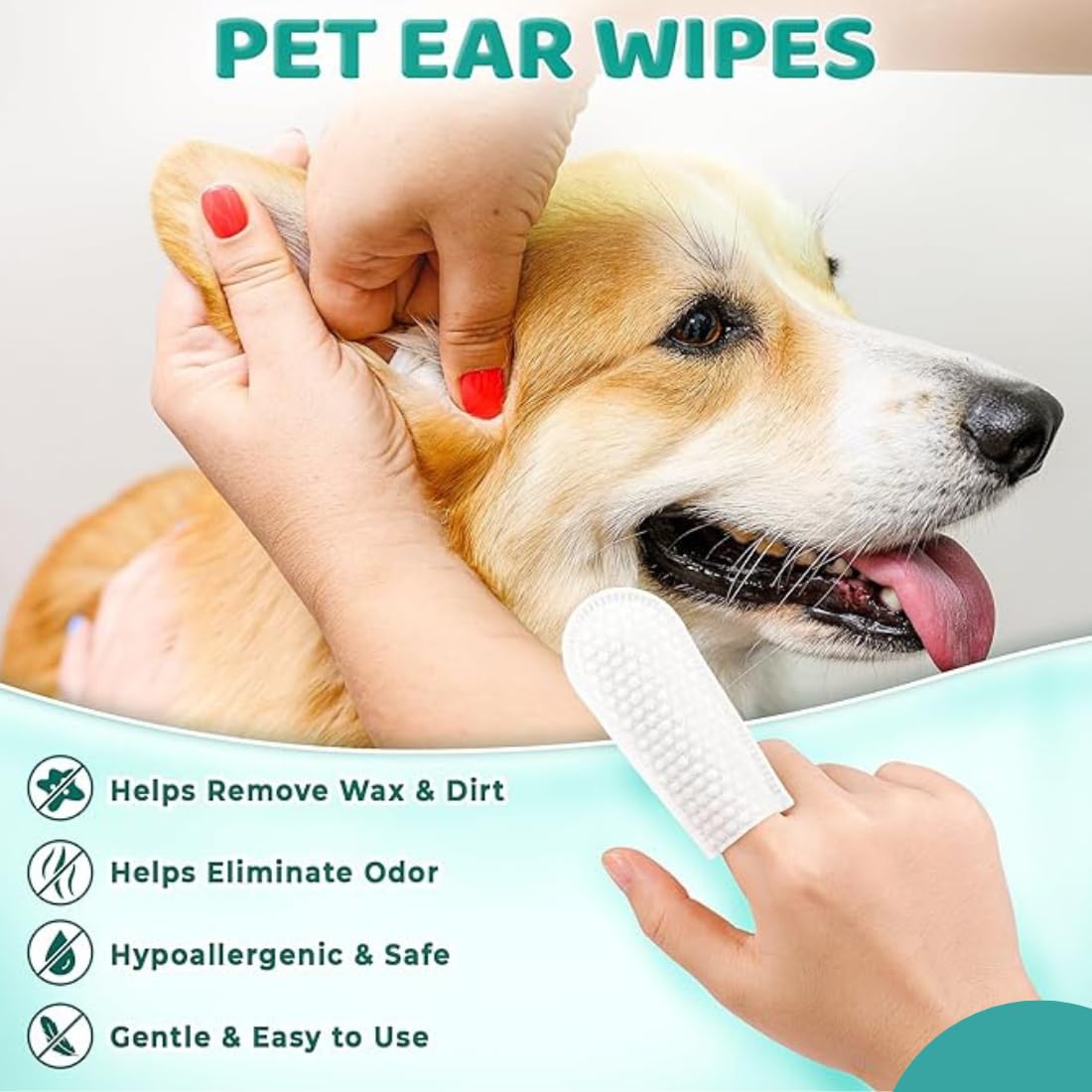 Petdoir™Pet Ear Cleaner Finger Wipes🐾A Softer Way to Clean