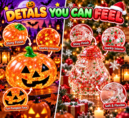 🎃👻🎅 Holiday Character Squishy Toys – Pumpkin, Ghost & Santa ✨