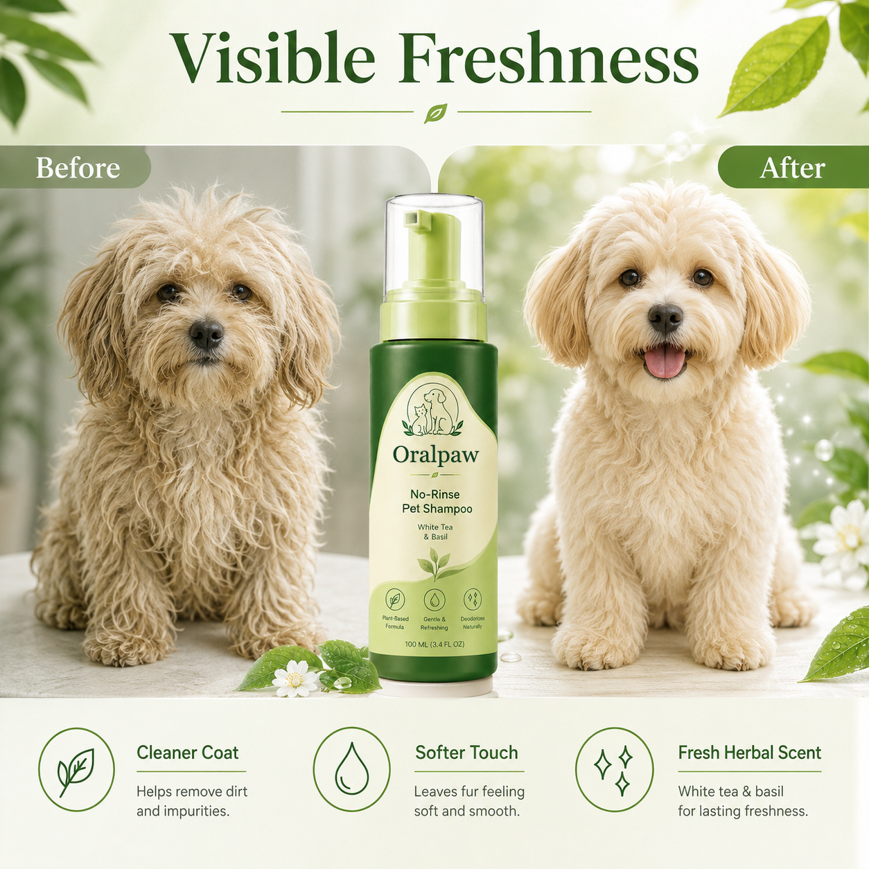 Oralpaw™ 🍃Premium Waterless Pet Shampoo &Keeps Coats Fresh Between Baths