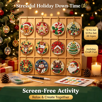 🎄✨6Pcs Christmas DIY Diamond Painting Ornaments Kit, Xmas Tree Hanging Pendant