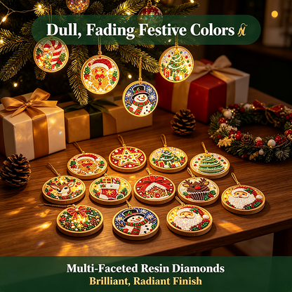 🎄✨6Pcs Christmas DIY Diamond Painting Ornaments Kit, Xmas Tree Hanging Pendant