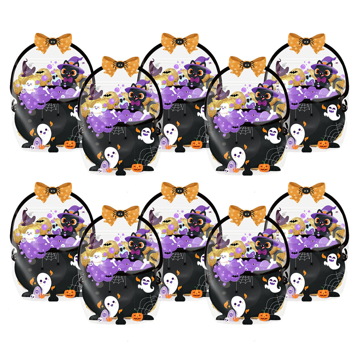 ⏰Halloween Transparent Pumpkin Favor Bags