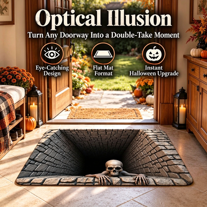 ❤️ Halloween Optical Illusion Door Mat – Spooky Non-Slip Entryway Rug