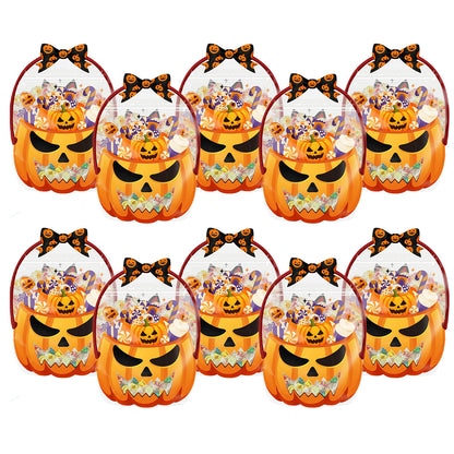 ⏰Halloween Transparent Pumpkin Favor Bags