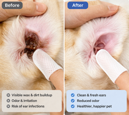 Petdoir™Pet Ear Cleaner Finger Wipes🐾A Softer Way to Clean