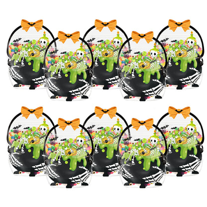 ⏰Halloween Transparent Pumpkin Favor Bags