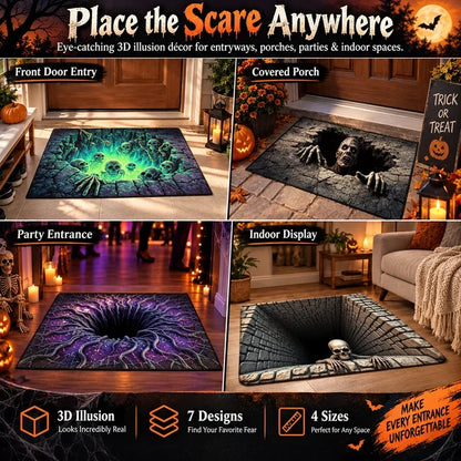 ❤️ Halloween Optical Illusion Door Mat – Spooky Non-Slip Entryway Rug