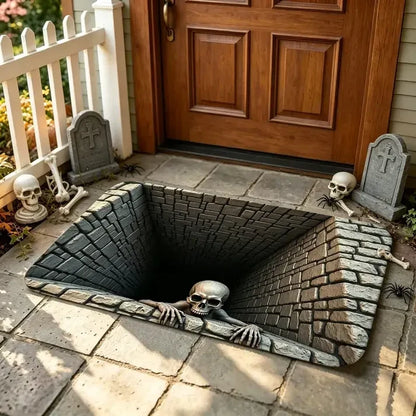 ❤️ Halloween Optical Illusion Door Mat – Spooky Non-Slip Entryway Rug
