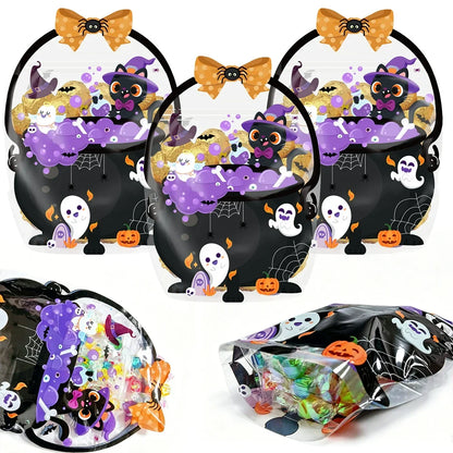 ⏰Halloween Transparent Pumpkin Favor Bags