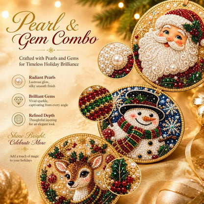 🎄✨6Pcs Christmas DIY Diamond Painting Ornaments Kit, Xmas Tree Hanging Pendant