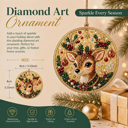 🎄✨6Pcs Christmas DIY Diamond Painting Ornaments Kit, Xmas Tree Hanging Pendant