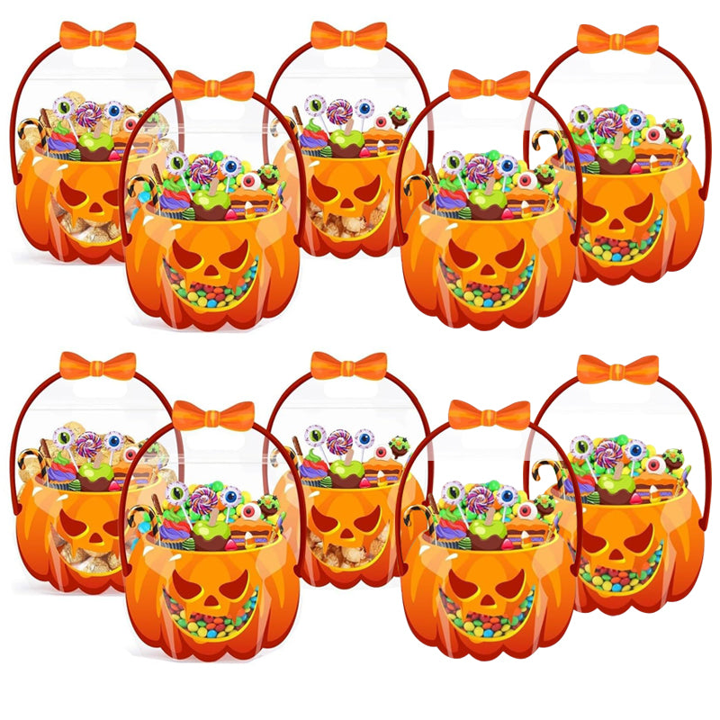 ⏰Halloween Transparent Pumpkin Favor Bags