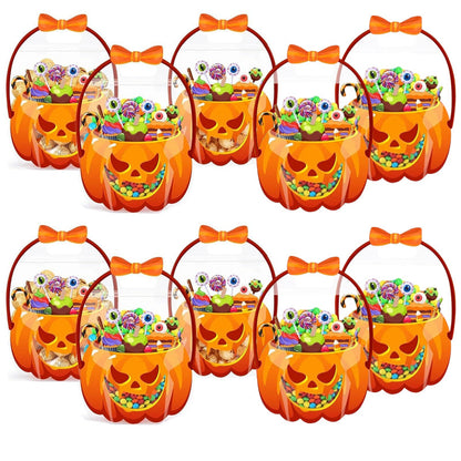 ⏰Halloween Transparent Pumpkin Favor Bags