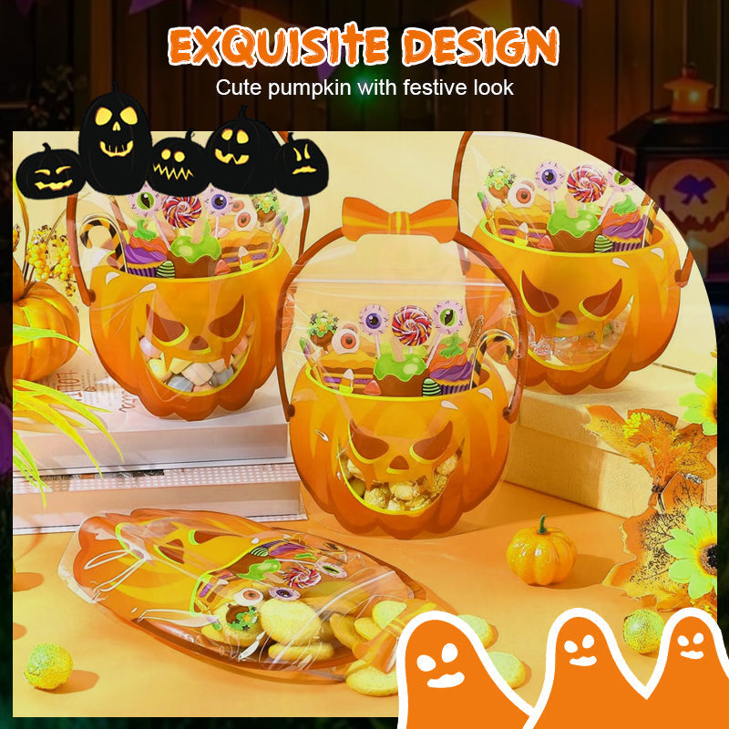 ⏰Halloween Transparent Pumpkin Favor Bags