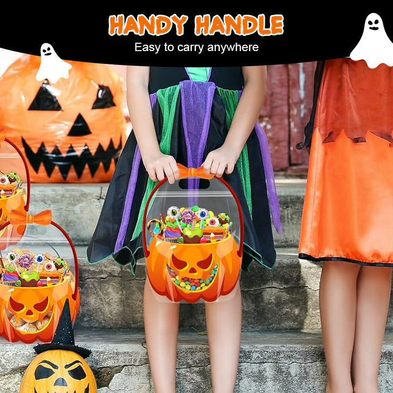 ⏰Halloween Transparent Pumpkin Favor Bags