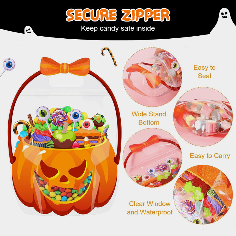 ⏰Halloween Transparent Pumpkin Favor Bags